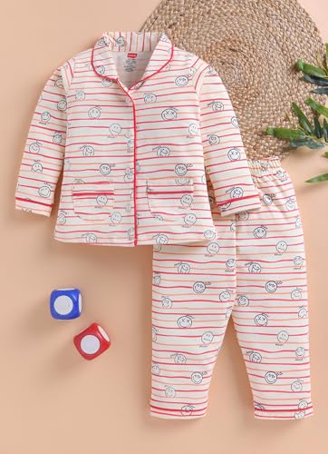 Image of LuvLap Baby Boys & Girls Night Suit Regular Fit 100% Cotton Full Sleeve Nightsuit Pack of 1