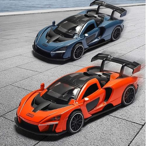 Image of Sky Tech McLaren Senna Sport Toy 1:32 Scale Model Car Exclusive Alloy Metal Car Die-cast Scale Model Pullback Toy with Openable Doors & Light Music Best Gifts Toys Kids【Colors as Per Stock】