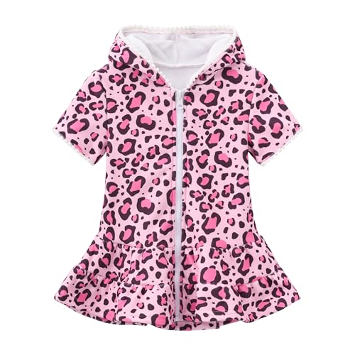 Image of Sweegentle Baby Girls' Zip-Up Terry Cloth Swim Cover-Up, Absorbent Kids Bathing Suit Wrap for Pool & Vacation