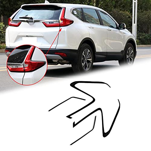 Xotic Tech Exterior Rear Tail Light Eyelid Bezel Frame Cover Trim, Glossy Black, Compatible with Honda CR-V CRV 2017-2022