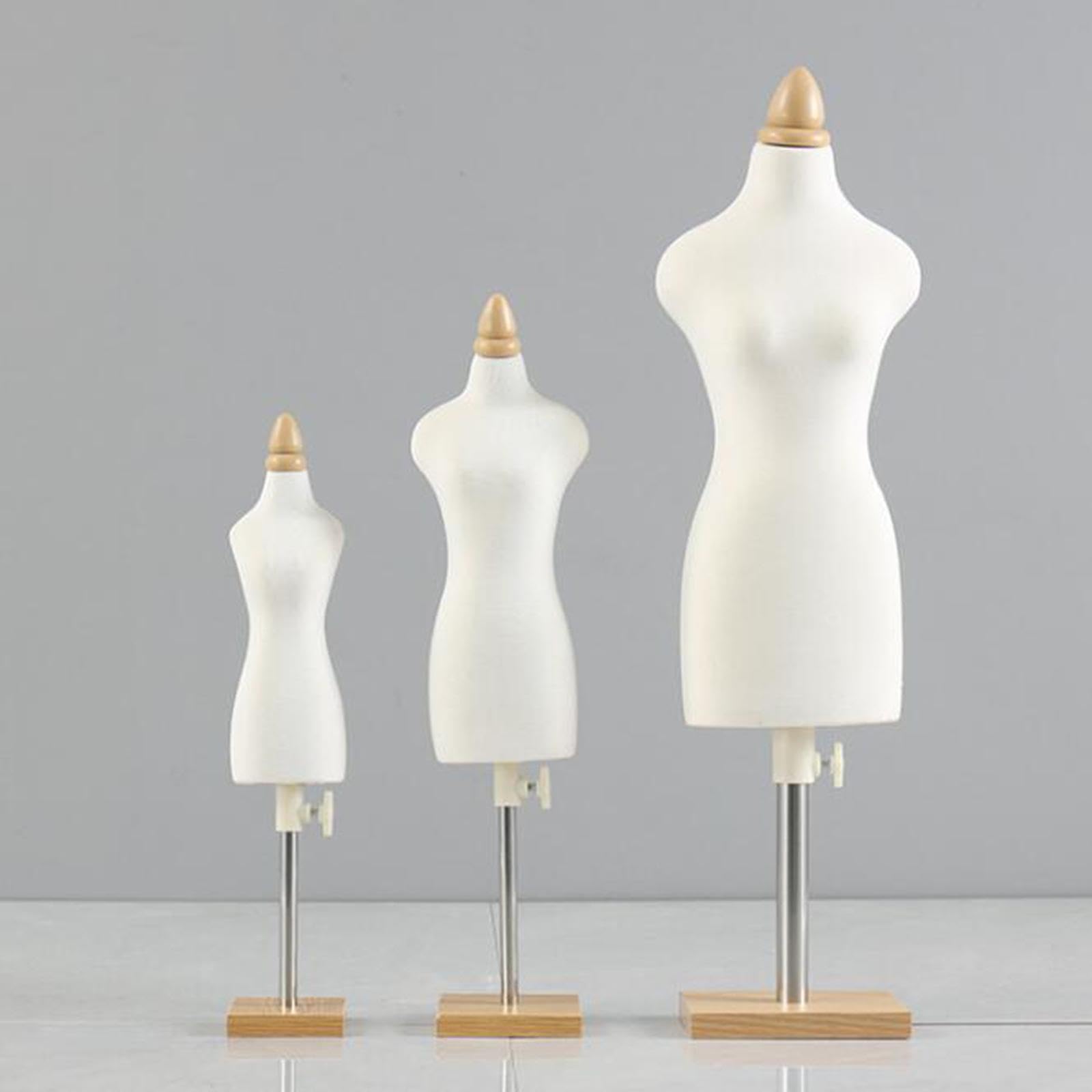Puppenkleid Ständer Schneiderpuppe Mini Dress Form Torso Ständer mit Sockel für Puppenkleidung für Puppenhaus DIY Projekte Kinder Modeentwürfe Musterg, 46 cm quadratischer Sockel