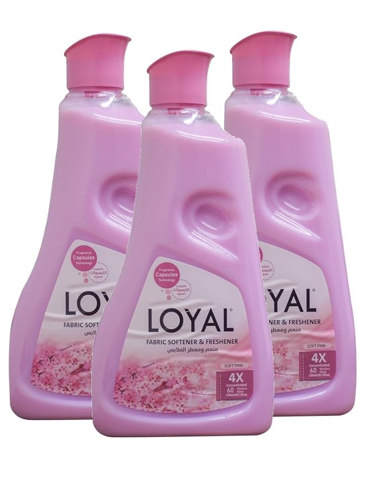 Generic Loyal Fabric Softener & Freshener Concentrated, Soft Pink, 30 Washes 750ml x 3
