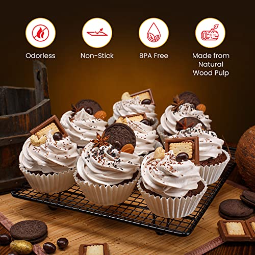 Cupcake Liners & Muffin Cups Pack Of 600 | Grease Resistant Wrappers By Baker’s Signature – Will Not Burn Or Soak Through – Non-Toxic & Comes In Convenient Packaging #TOP3