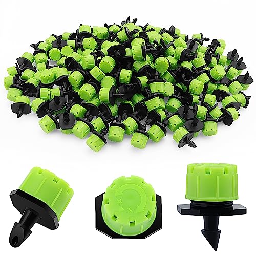 VooGenzek 200 PCS 1/4 Inch Adjustable Irrigation Dripper Sprinklers