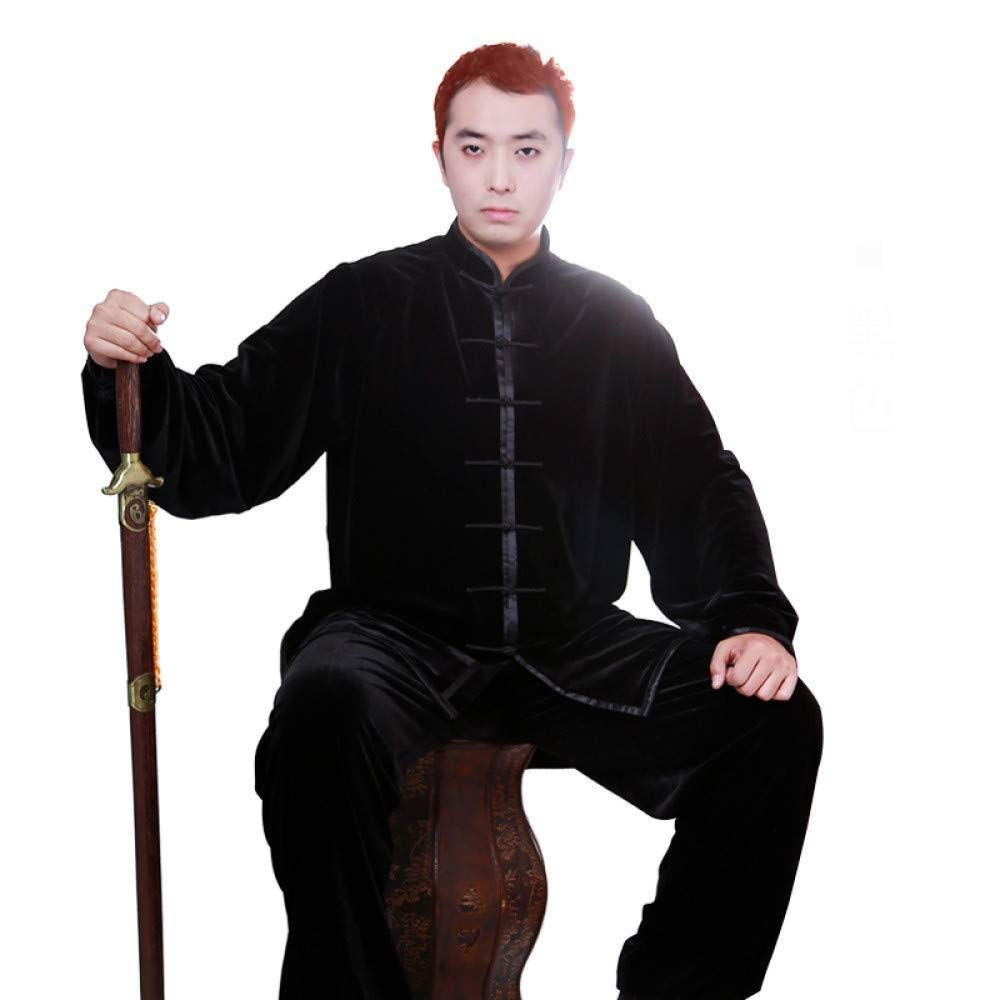 Uniforme de Tai Chi en velours doré costume traditionnel haut de gamme