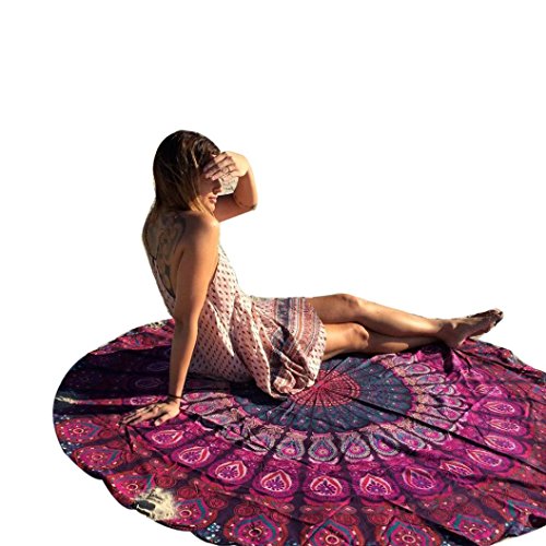 Hatop Round Hippie Tapestry Beach Throw Mandala Towel Yoga Mat Bohemian