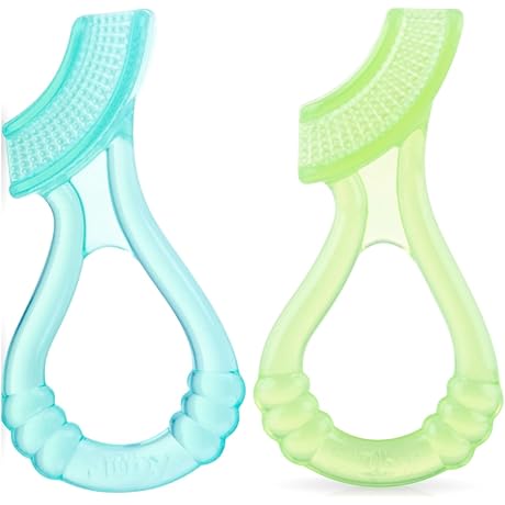 Nuby Silicone Gum Massager with Hygienic Case, Convenient Oral Care for Teething Infants