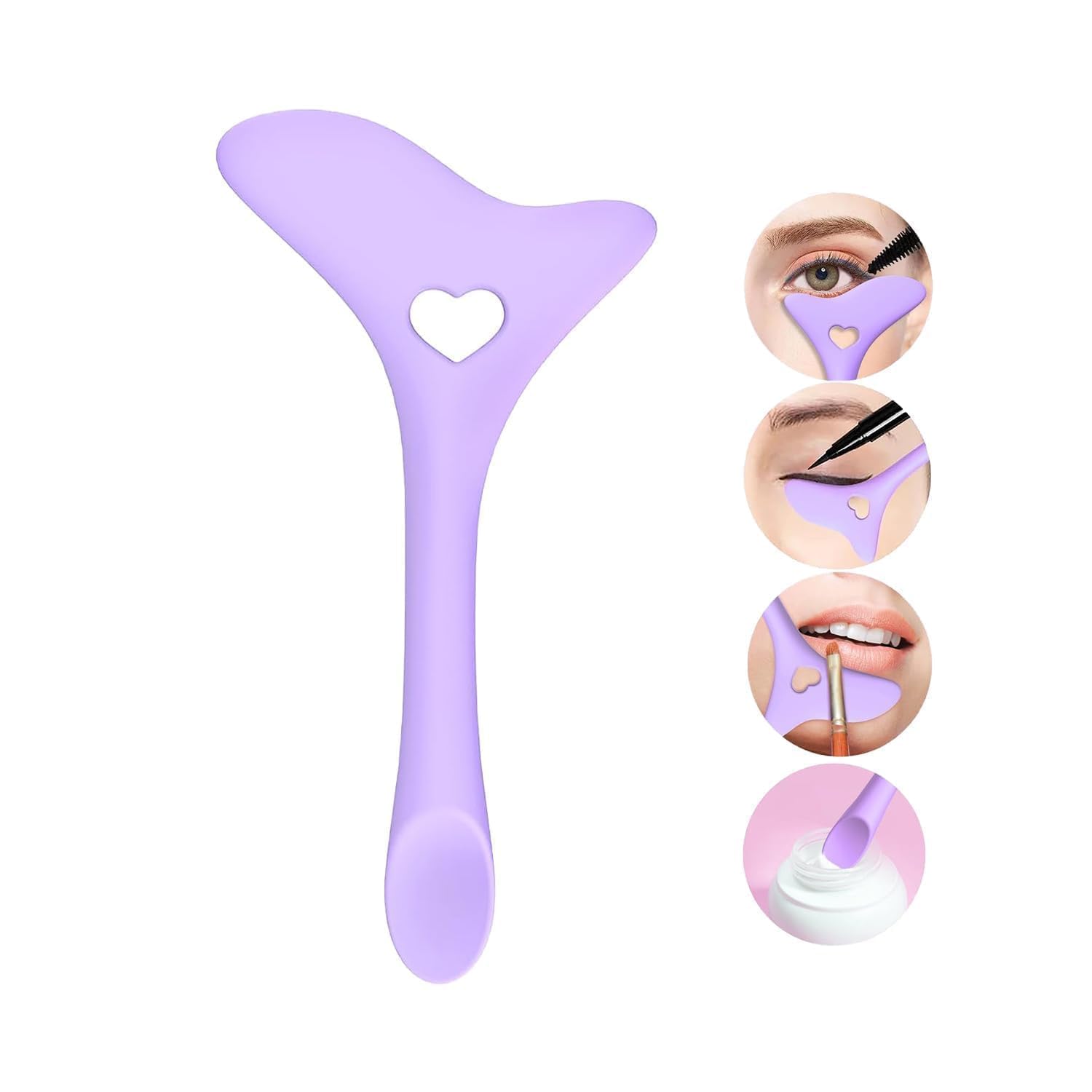 BANIRA 4 in 1 Multipurpose Soft Silicone Eyeliner Mascara Shield Applicator Guard | Eyeliner Stencil | Lipstick Assist | Face Cream & Clay Applicator Tool (Pack of 1)-image-44