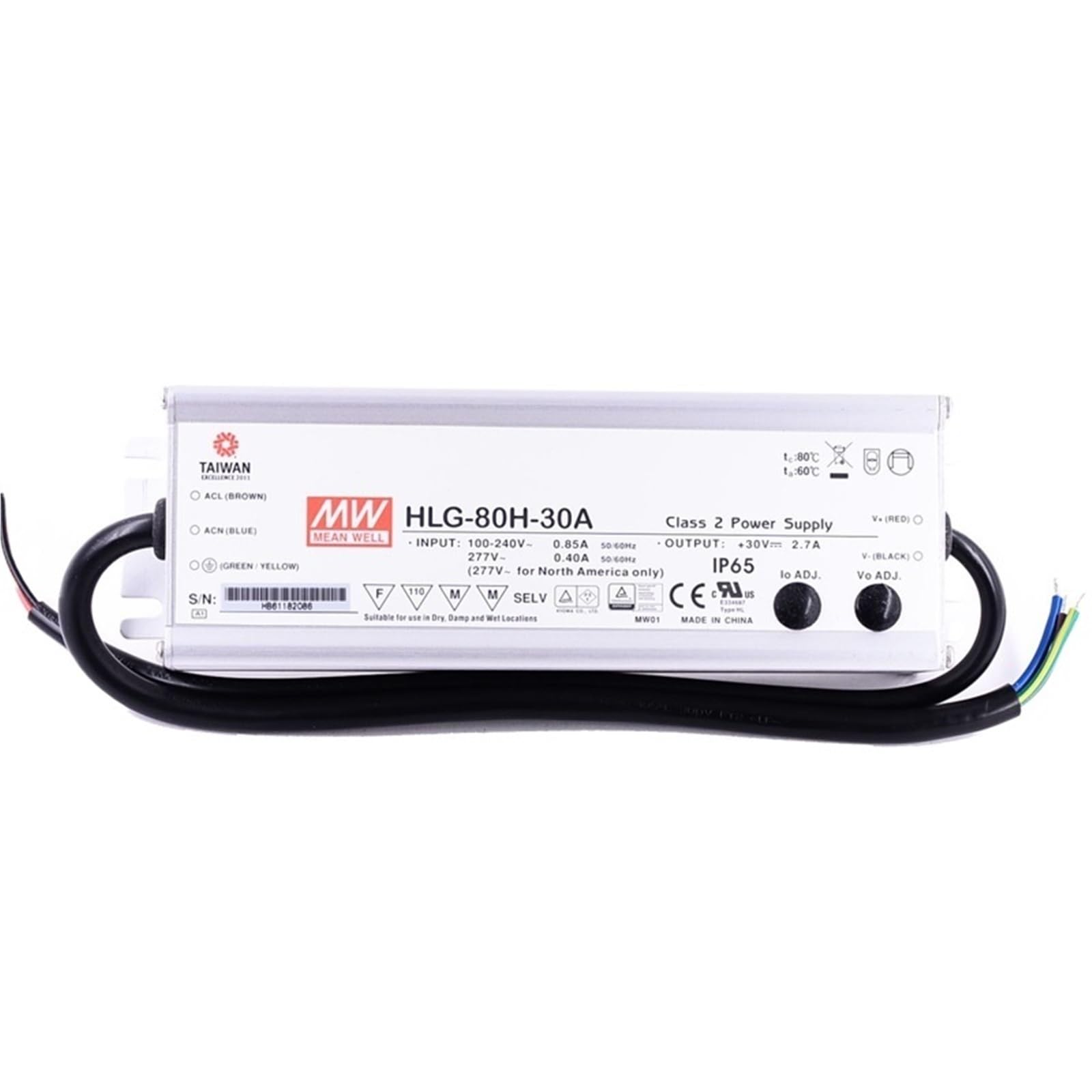 HLG-80H-30A , 80W Constant Voltage Constant Current LED Driver