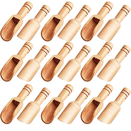 Arroyner 30 PCS Mini Wooden Spoon Mini Bamboo Spoons Small Bath Salt Spoon Small Spice Spoons for Sugar Scrubs, Spices, Bath Salts, Cooking