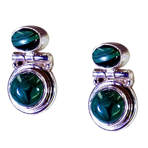 Boucles d'oreilles malachite naturelle en argent pour sublimer vos tenues de bureau au quotidien