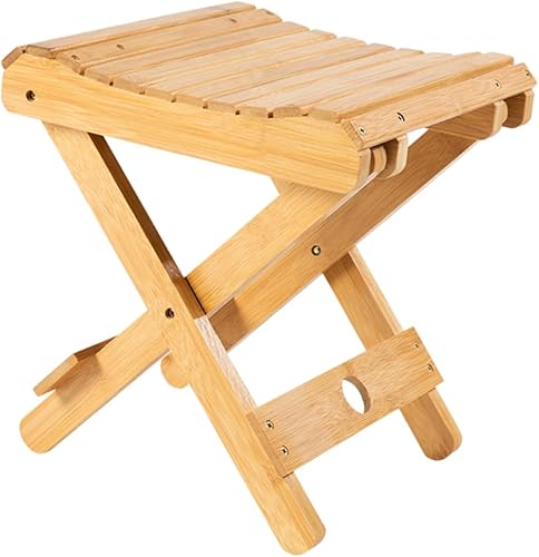 Miniatura 1 de Toddmomy Silla de camping plegable, 1 unidad, asiento de senderismo, silla de pesca plegable, silla portátil, taburete de madera, viajes, exterior,