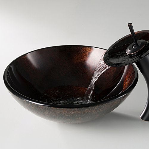 Kraus Gv-684 Pluto Glass Vessel Bathroom Sink , Brown #TOP3