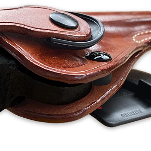 Premium Leather Paddle Owb Revolver Holster With Retention Strap Fits Rugerr Single Six Series 22 Lr / 22 Wmr 4.6", R/H Draw, Brown Color #1450# #TOP7