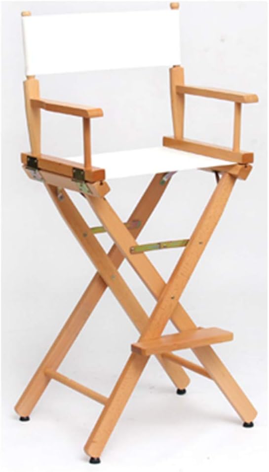Beech Folding Chair Portable Director Chair Canvas Seat and Backrest 100KG Load-Bearing Non-Slip Foot Pad Easy to Carry Hand-Made Multifunctional
