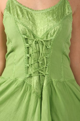 Image of Sakkas Lady Mary Jacquard Corset Style Bodice Lightweight Handkerchief Hem Dress