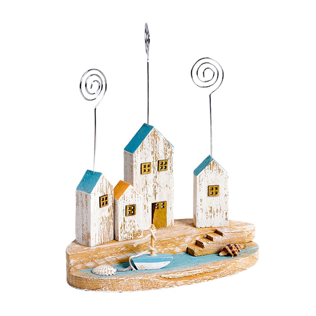 VOSAREA Nautical Decor Table Number Card Clip Mediterranean Style Shell Name Place Cards Holder Photo Clip Note Memo Clip for Wedding Reception Ocean Seaside Decor 19x10x21cm