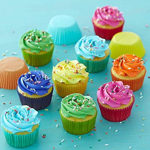 Image of Colored Mini Paper Cupcake Liners Vibrant Muffin Baking Cups 400-Count (Pack of 2)