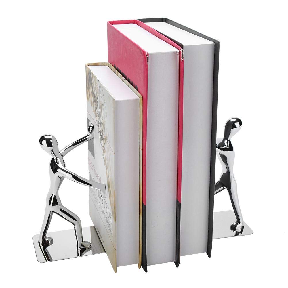TOPINCN 1 Paar Metaal Kung Fu Mensen Vorm Boekends Studenten Boek Folder Zachte Decoratie Ornamenten Creatieve Tafelplank Stand voor School Home Decor