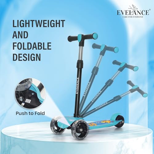 Image of 3 Wheel Kids Road Runner Scooter with Adjustable Height, Foldable Kick Scooter for 3+ Years | Skating Scooter Outdoor Toy for Boys & Girls, Birthday Gift | 50kg Capacity(Blue)