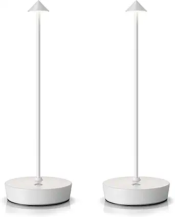 SAKRINGT 2 Pack Cordless Table Lamps Rechargeable, 6000mAh Battery Operated Waterproof Stepless Dimming Modern Portable LED Table Light for Restaurant Dining Patio Outdoor