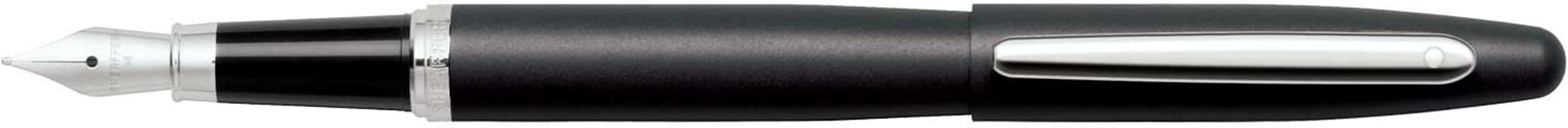 Sheaffer VFM Matte Black Fountain Pen with Chrome Trim and Medium Nib