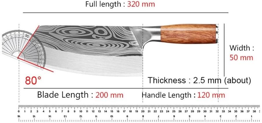 Meat Cleaver,Cleaver Knife 8 inch Stainless Steel Kitchen Knife Hand Forged Meat Chopping Cleaver Slicing Fish Vegetables Slicing Knife Sharp Blade Cooking Tools, LAMAJIGA5844