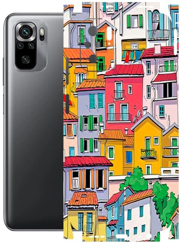 Image of AtOdds - Full Body Back Screen Guard Protector Film - Lamination Wrap Skin Sticker Compatible with REDMI Note 10 | Scratchproof Matte Finish (Concrete Jungle)
