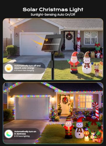 Minetom 4PC Christmas Outdoor Solar Lights Waterproof 400 LEDs 160FT - image 2