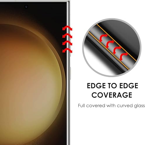 Miniatura 3 de Protector de pantalla de vidrio templado para Galaxy S23 Ultra UV 3 unidades, antiarañazos 9H, cobertura de borde a borde, tacto sensible,