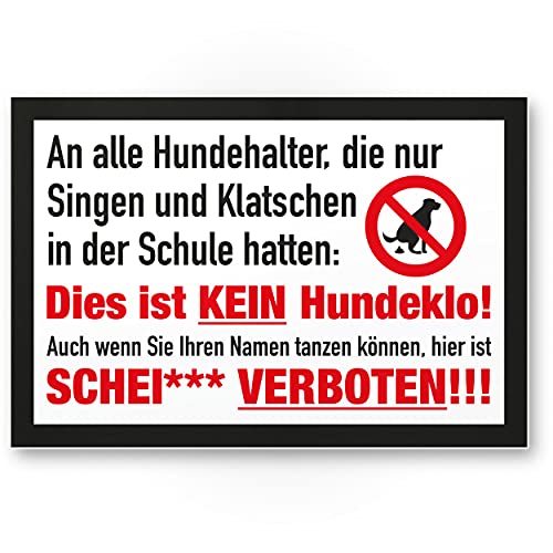 Komma Security Kein Hundeklo Schild lustig (Singen Klatschen) Schild Hunde kacken verboten - Verbotsschild Hundeverbotsschild Verbot Hundeklo Hundekot Hundehaufen Hundekacke