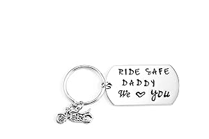 Ride Safe Daddy We Love You Keychain for Motorcycle Dad