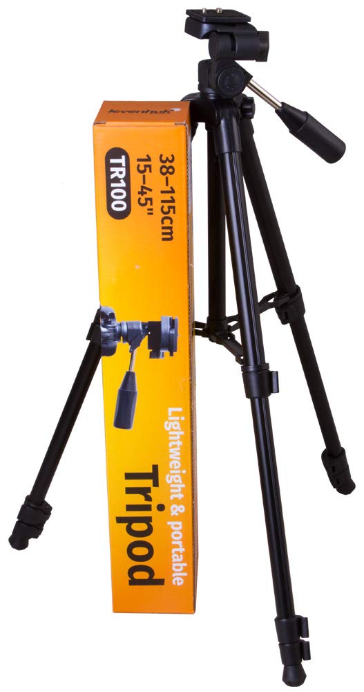 Levenhuk TR100 Universal Full-Size Tripod with Adjustable 15151in (38-130cm) Height and up to 11lbs (5kg) Load Capacity