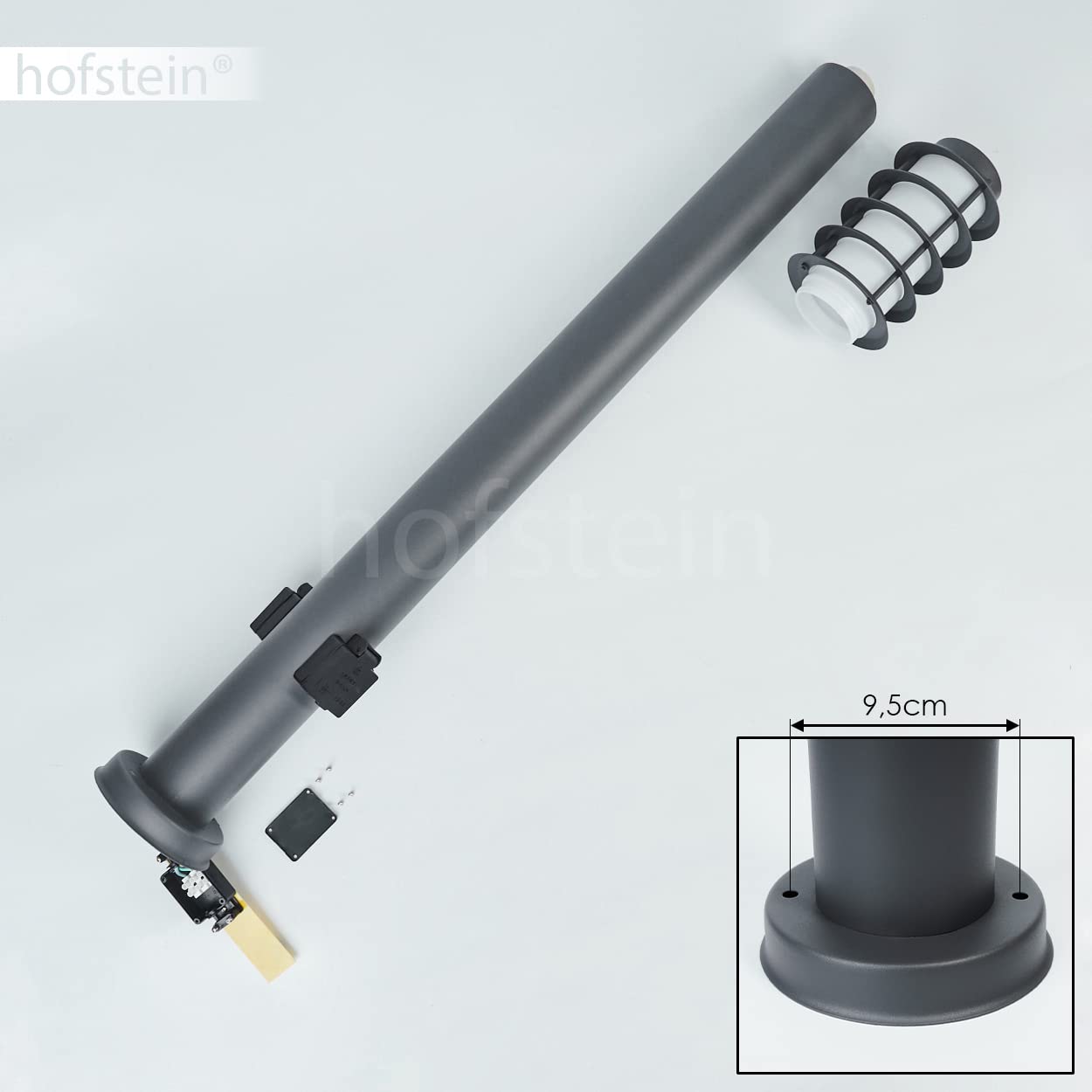 Zewnętrzna oprawa drogowa Tunes z 2 gniazdami, oprawa na bazie metalu/tworzywa sztucznego w kolorze antracytowym/białym, oprawa drogowa 110cm, lampa ogrodowa, E27, IP44, bez żarówek