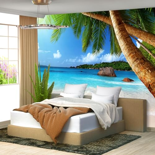 Fightal - Beach Mural Ocean Backgrounds Coastal Beachy Wallpaper Extra Large Wall murals for Bedroom Living Room?not Peel and Stick?-151