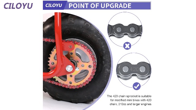 Image of 40 Tooth Sprocket 420 Chain Replacement for Coleman CT100U CC100X BT200X CT200U-EX CT200U Baja Doodlebug DB30 TrailMaster MB200 Monster Mega Moto Mini Bike Predator 212 196cc Engine Parts