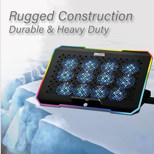 Geonix Ergo 3 Gaming Laptop Cooling Stand with 10 RGB Lights, 12 Quiet Fans for 15.6-18 Inch Laptops, Smart Touch, 5 Stand Adjustable Point, PC... - Image 2