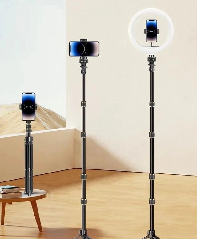 Image of FKU Np-688 83Inch Multi-Function Mobile Phone Live Broadcast Floor Stand 2 in 1 Multi-Function Tripod + Selfie Stick