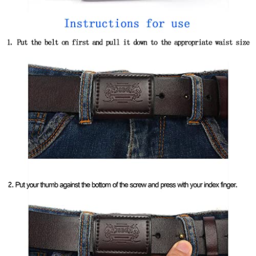 Hypoallergenic Belts for Men,Men's No-Scratch Mechanic Belt,Dark Coffee,110CM/43.3''4