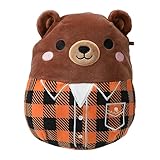 Squishmallows 5' Omar The Bear in Plaid Shirt