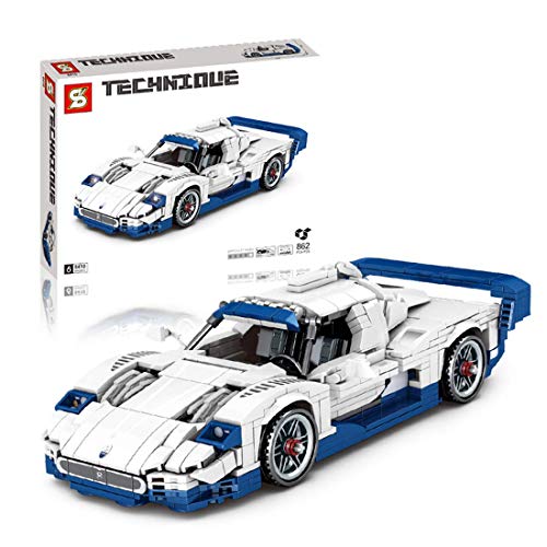 Technik Oldtimer 862 Klemmbausteine Oldtimer Rennwagen mit Klimmzugmotor Modellbausteine Konstruktionsspielzeug…