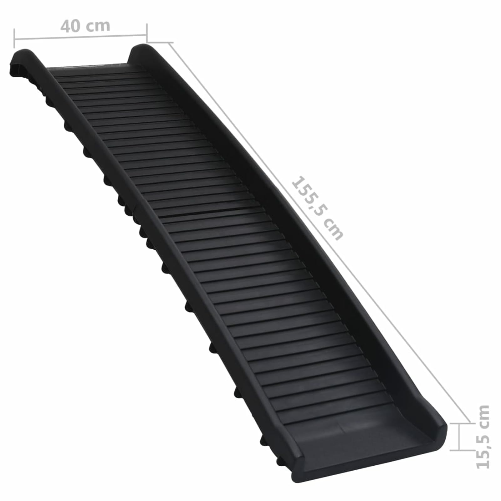Homgoday Rampa para perros plegable negra 155,5 x 40 x 15,5 cm, muebles para casa, interior, exterior, salón, dormitorio