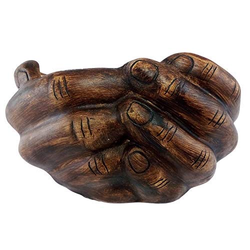 Image of Lasaki Hand Antique Hand-Shaped Flower Planter for Indoor & Outdoor Plants | Decorative Balcony, Garden & Office Succulent Pot | Unique Designer Gamla Plant Holder (18cm X 16cm X 9cm)