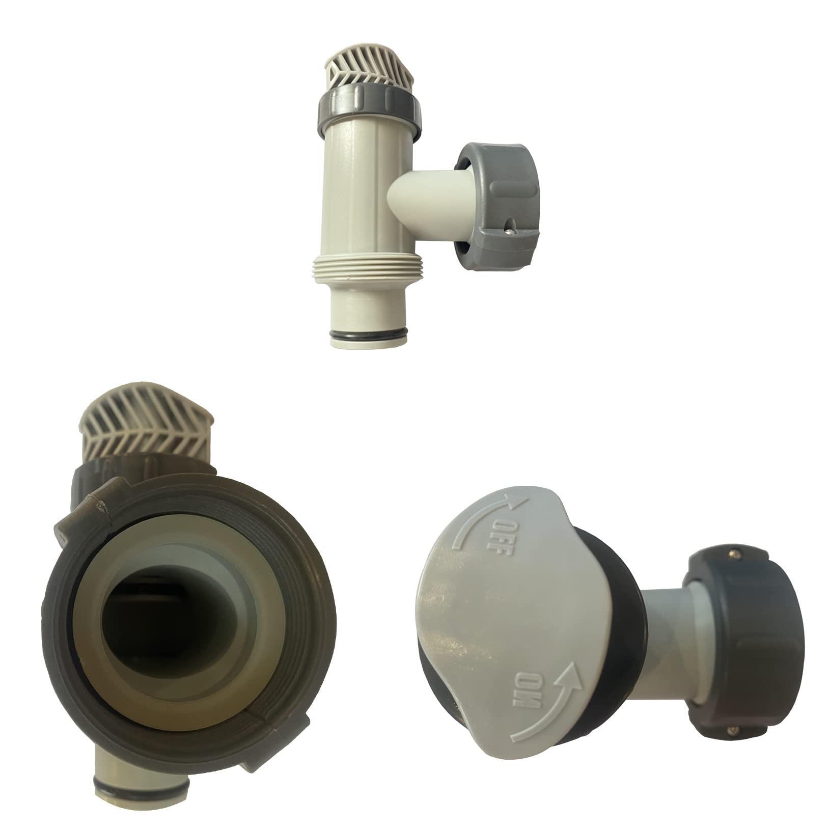Pool-Schlauchadapter mit Schlauchhalterung und Kolbenventil, kompatibel mit oberirdischem Pool-Setup und Sandfilterpumpe, 3,2 cm auf 3,8 cm, 2 Stück