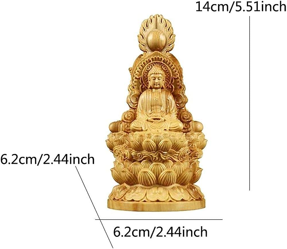 Statue di Buddha da Collezione per Decorazioni per la casa Tre Santi nelle sculture di Meditazione Occidentale Ornamenti di Figurine Boxwood Home Office Decorazione Arte Decorazione