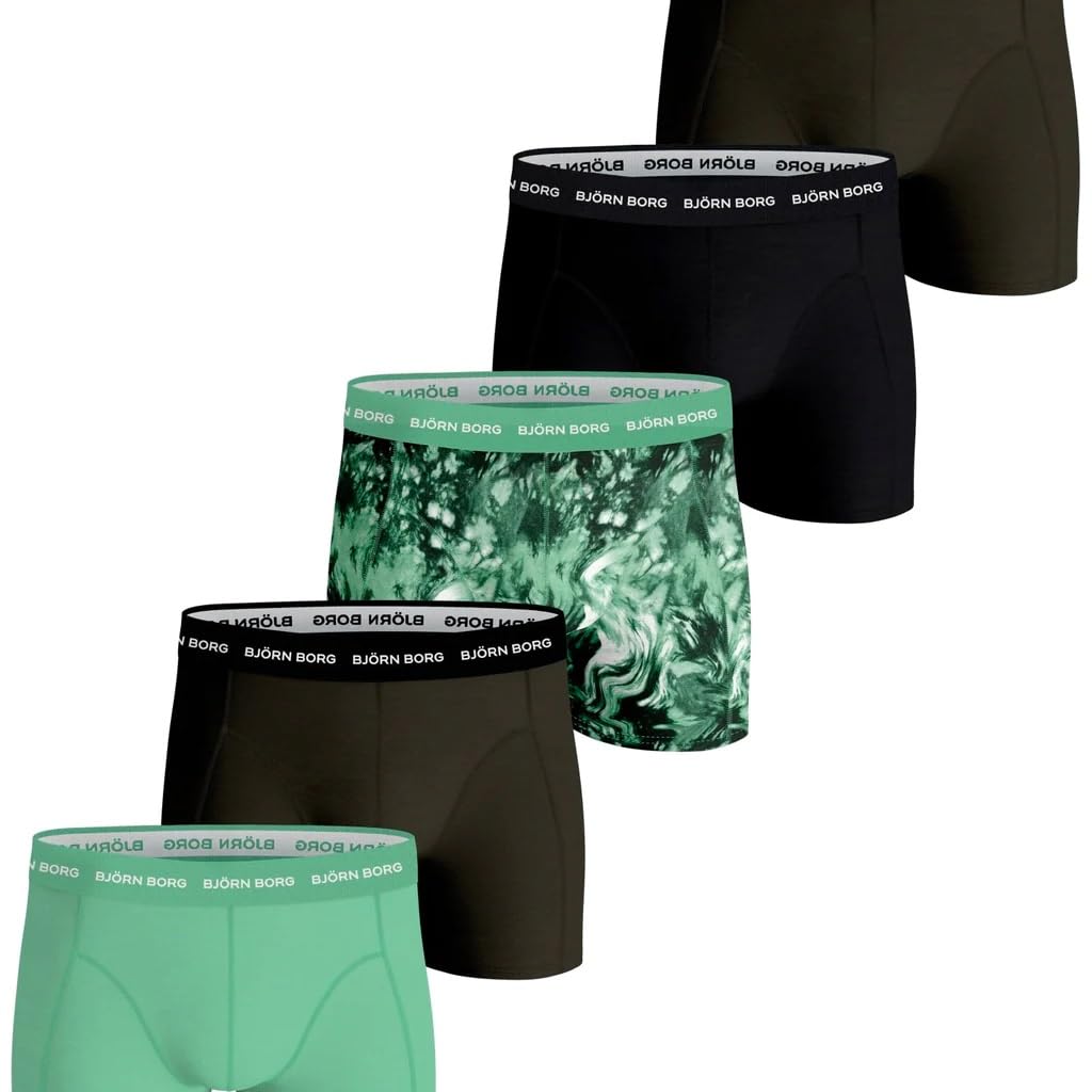 Bjorn Borg Cotton Stretch Boxer 5P Green
