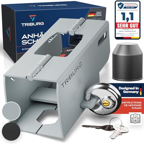 TRIBURG Antivol de remorque, y Compris antivol Rond + Capuchon