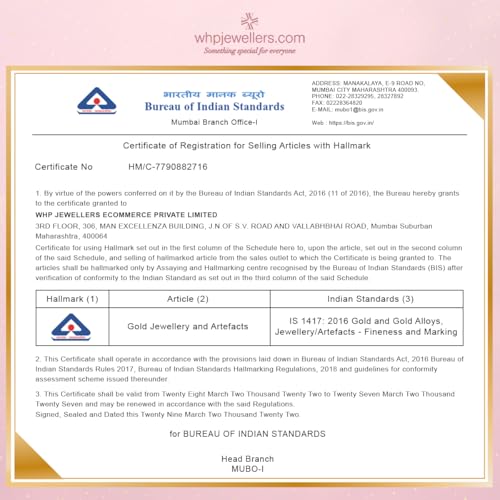 WHP JEWELLERS Mini White Stone Yellow Gold Earrings for Women 22 K | 22 Carat Gold Earrings 916 | Gold Earrings Set | Gold Studs for Women | Womens Fashion Jewellery | Great for... - Image 6