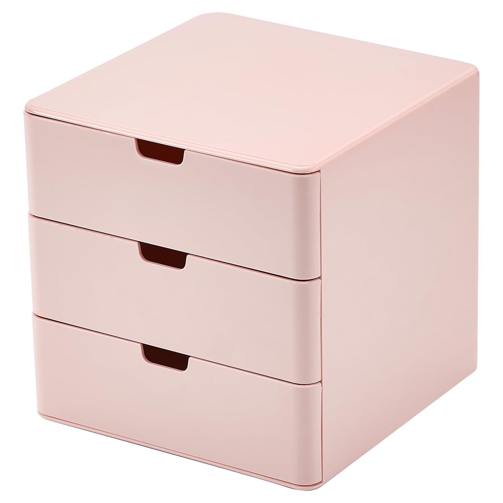 GUODDM Drawer-style Desktop Storage Box,Plastic File Organizer，WIth Anti-detachment Buckle Holder, For Desks/Documents/Cosmetics/Entryway/Office Desk Shelves/Cabinets(B)