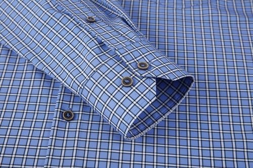 Alex Vando Mens Button Down Shirts Wrinkle Free 4-Way Stretch Print Business Casual Shirt